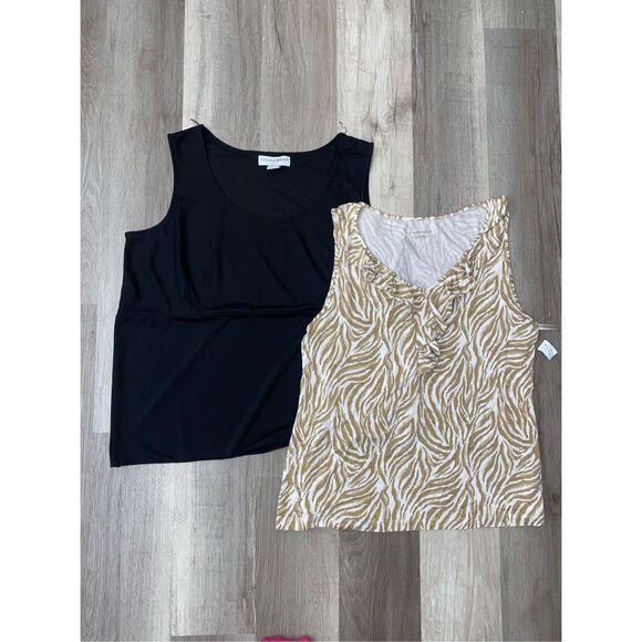 Charter Club & Sag Harbor Sleeveless Blouse Lot of 2, Size XL - Picture 2 of 11